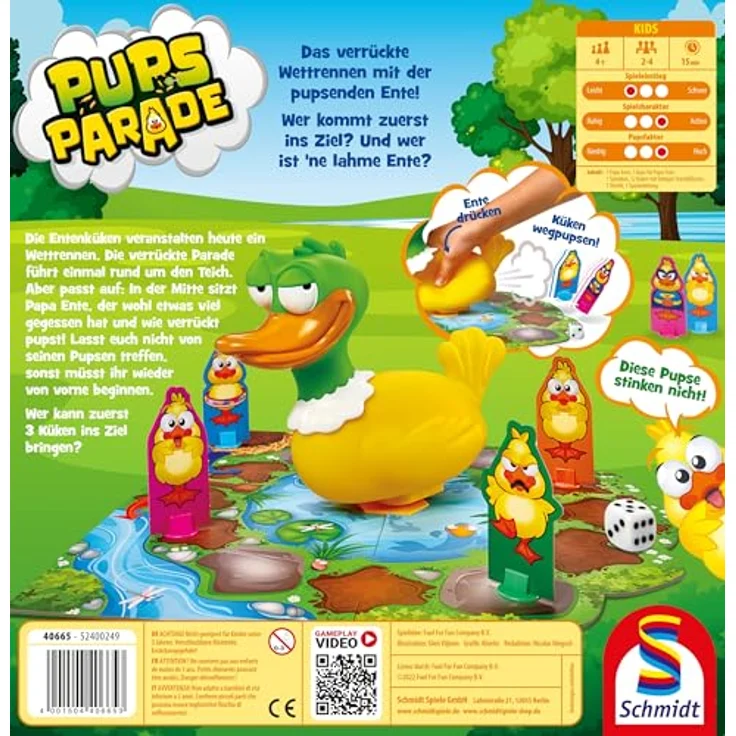 Schmidt Spiele 40665 Pupsparade, Actionspiel ab 4 Jahren, witziges Aktionsspiel mit Pups-Faktor – Bild 2