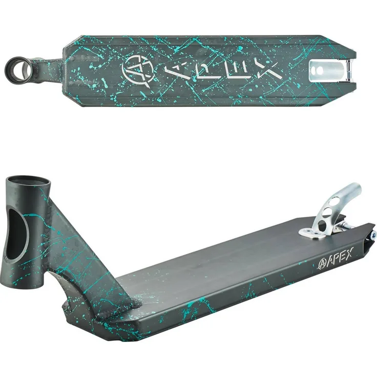 Apex Apex Pro Stunt-Scooter Deck Splash Mini 550, 46cm, schwarz splatter, Aluminium, leichtgewichtig, T6 wärmebehandelt