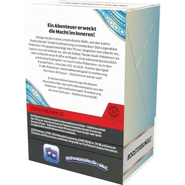 Pokémon Sammelkartenspiel: Boosterbundle Karmesin Purpur – Stellarkrone 6 Games mit legendären Pokémon und neuen EX-Karten – Bild 3