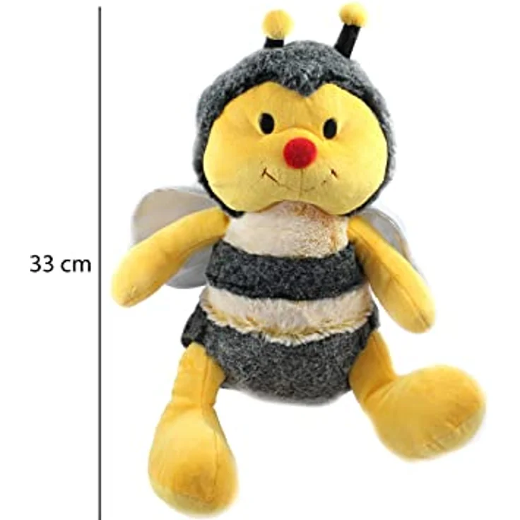 ELLUG Plüsch Biene, Hummel, Glitzer Flügel Kuscheltier, gelb schwarz, 33 cm – Bild 3