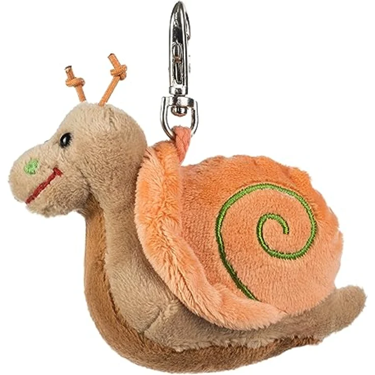 Schaffer 0256 Schlüsselanhänger Kuscheltier Schnecke Adele, 9 cm, orange-braun, waschbar bei 30°C, plüschig weich – Bild 3