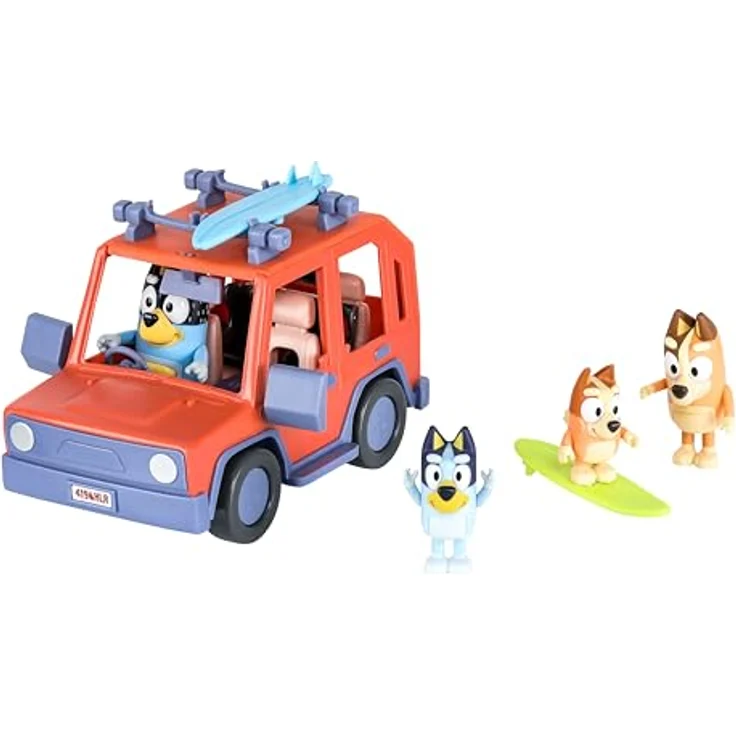 BlueY Heeler-Familienwagen, Allradantrieb mit 4 Figuren (6–8 cm), 2 Surfbretter und Sticker, Amazon exklusiv – Bild 4