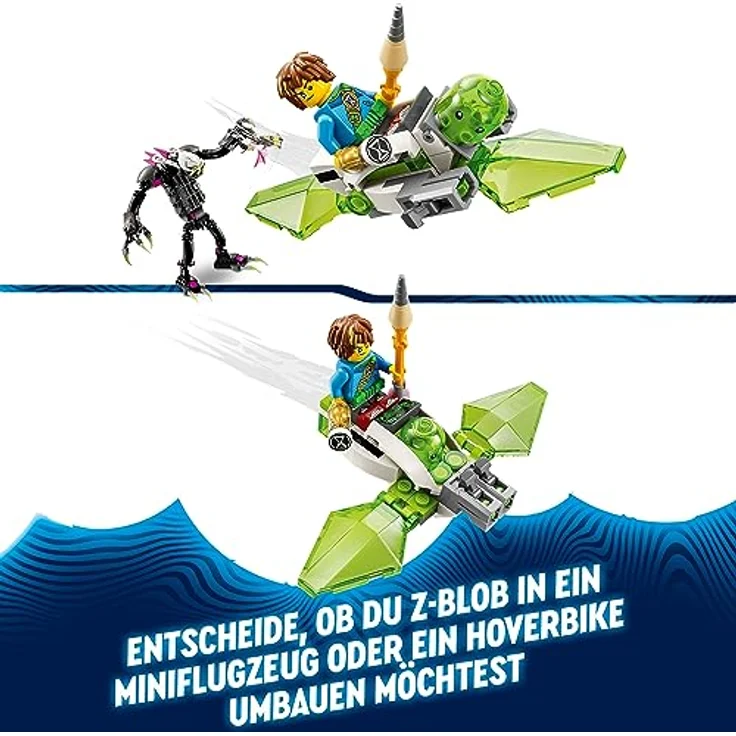 LEGO 71455 DREAMZzz der Albwärter, Monster-Figuren Set, verwandle Z-Blob in EIN Miniflugzeug oder Hoverbike, mit 2 Minifiguren aus der TV-Show, Spielzeug für Kinder ab 7 Jahren – Bild 3