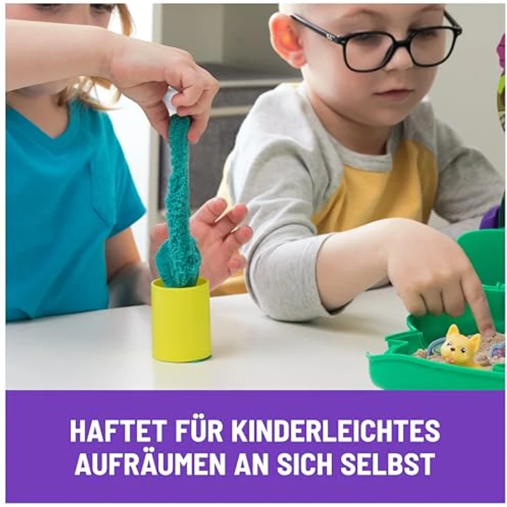 Spin Master Kreativset Kinetic Sand Hunde Park Koffer 680 g, mit 3 interaktiven Hunden und gestaltbarem Park – Bild 8