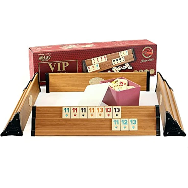 Star Premium VIP Okey Holz Wooden Rummy Set mit Melamin Steine AHSAP Okey TAKIMI – Bild 5