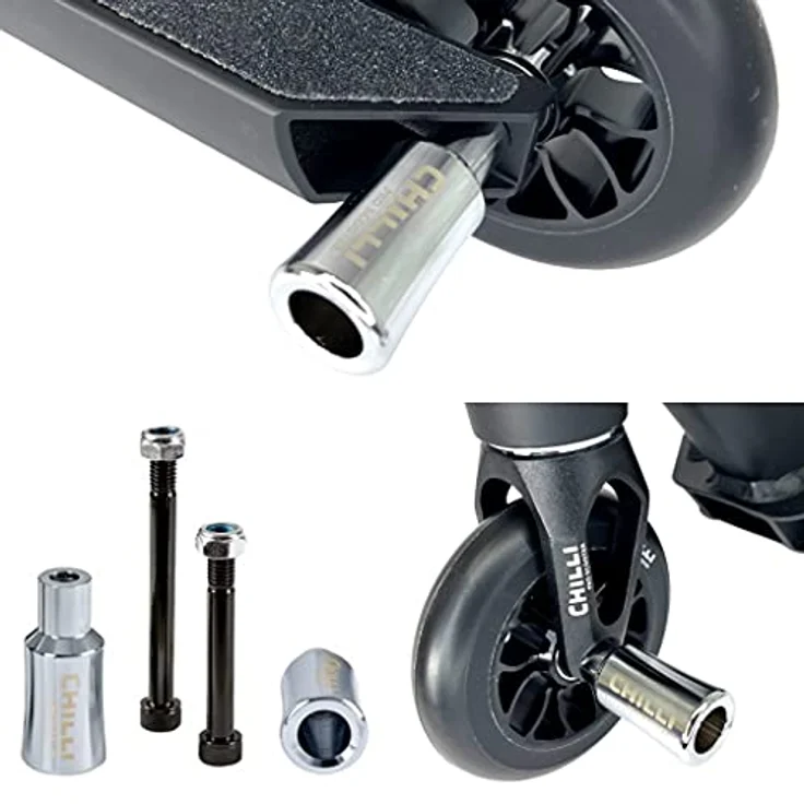 Chilli Stuntscooter Chilli Pro Scooter Stunt-Scooter Pegs Barrel Silber chrome - Aluminium Pegs, ideal für Park Rider, leichtgewichtig – Bild 4