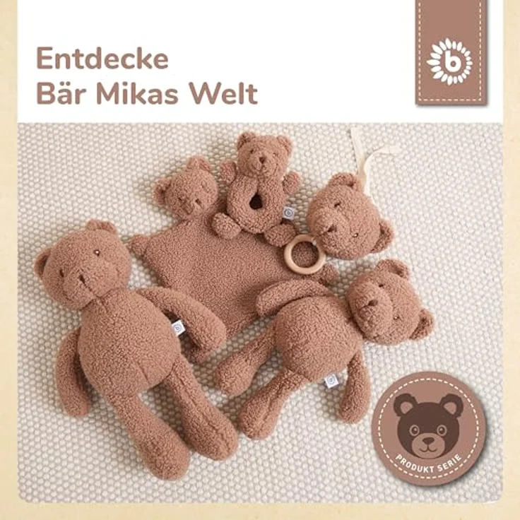 Bieco Kuscheltier Bär Mika XL, 46 cm Plüsch-Teddybär aus Bouclé in praline, ab 0 Monate – Bild 6