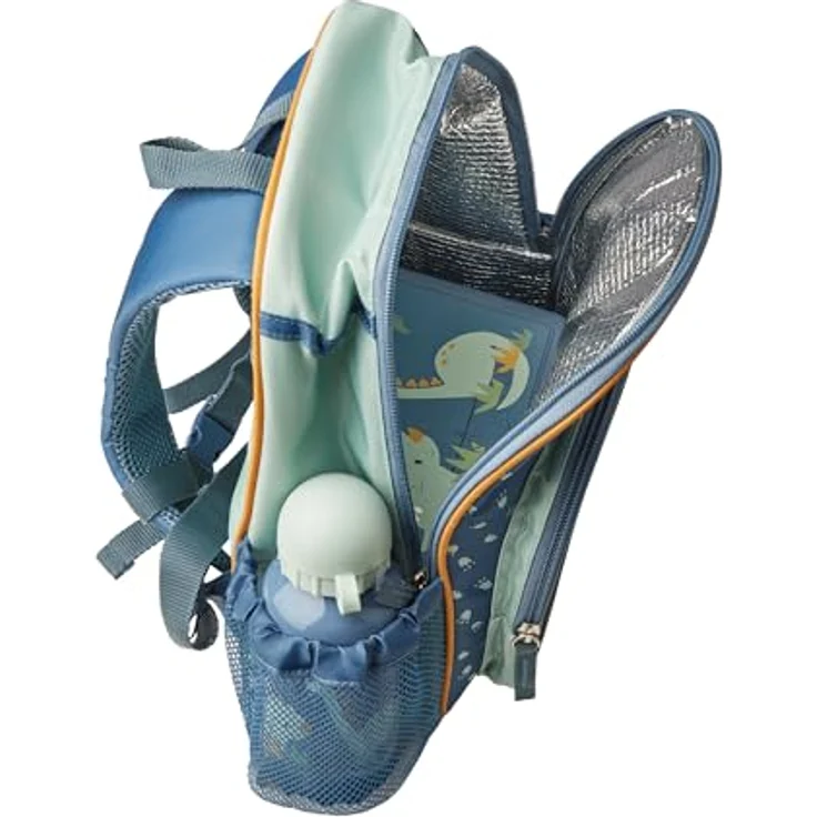 Sterntaler Rucksack Dino Rexi, Kindergartenrucksack in Grün mit Kühlfunktion und verstellbaren Gurten – Bild 7