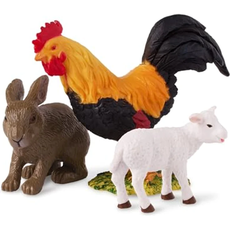 Terra Bauernhoftiere und Babys Figuren – Schafe, Hunde, Kälber, Hasen und mehr – Realistische Tierfiguren Set, Kinder Bauernhof Spielzeug ab 3 Jahre – Bild 6
