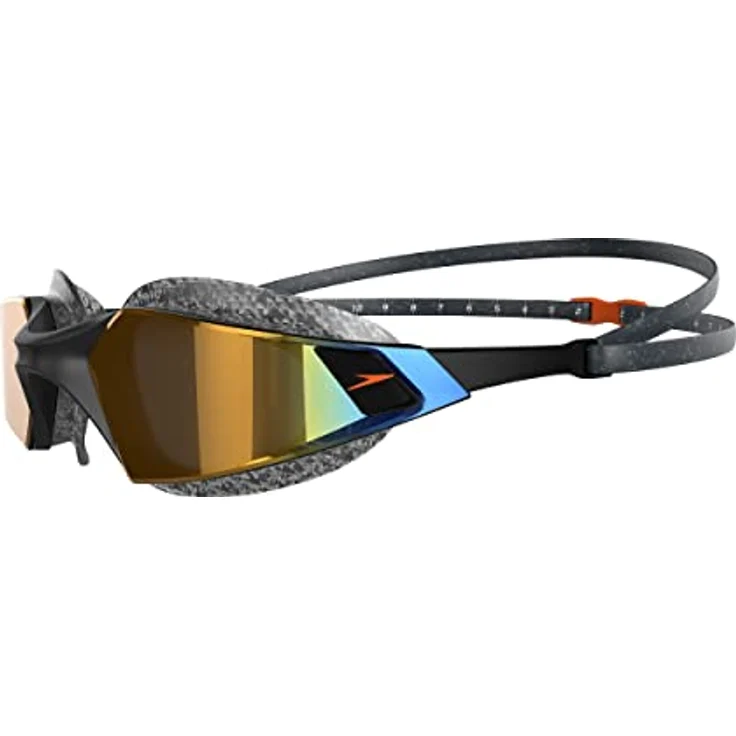 Speedo Unisex Erwachsene Aquapulse Pro Mirror Schwimmbrille, Schwarz/Gold, Einheitsgröße – Bild 3