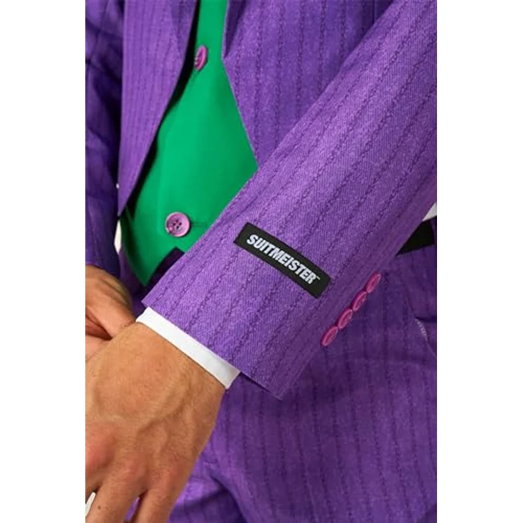 OppoSuits SuitMeister The Joker Anzug, Frack mit grüner Weste und Fliege, Größe S – Bild 6