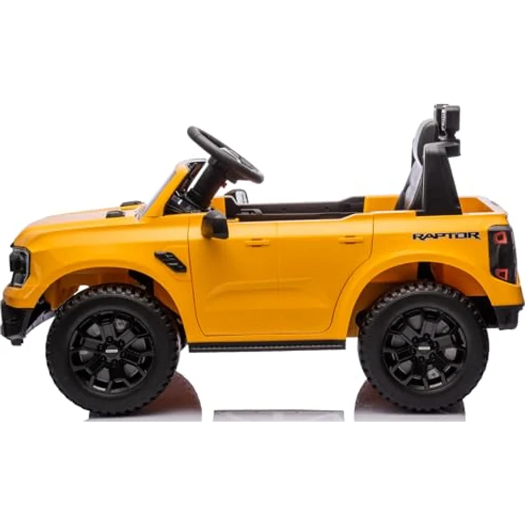 Sun Baby Ford Raptor Kinder Elektroauto, SUV Kinderfahrzeug mit 12V Akku, Fernbedienung, MP3 Sound und LED, gelb, geeignet für 3-6 Jahre – Bild 6