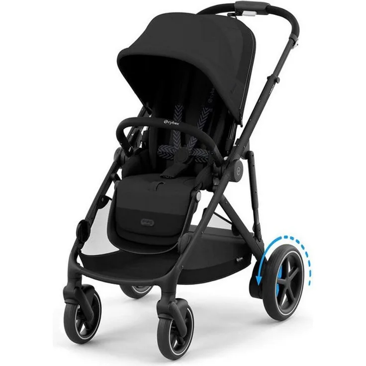 Cybex Sportbuggy Buggy e-Gazelle S, E-Kinderwagen mit Wiegefunktion, flexibler Anpassung und großem Einkaufskorb, schwarz