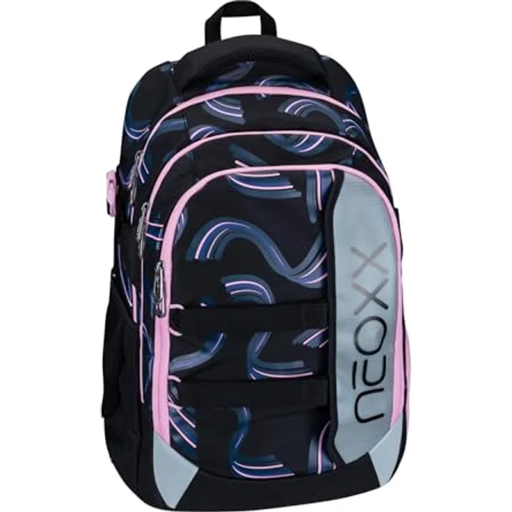 neoxx Active Pro Schulrucksack mit Laptopfach, ergonomisches Tragesystem, schwarz – Bild 2