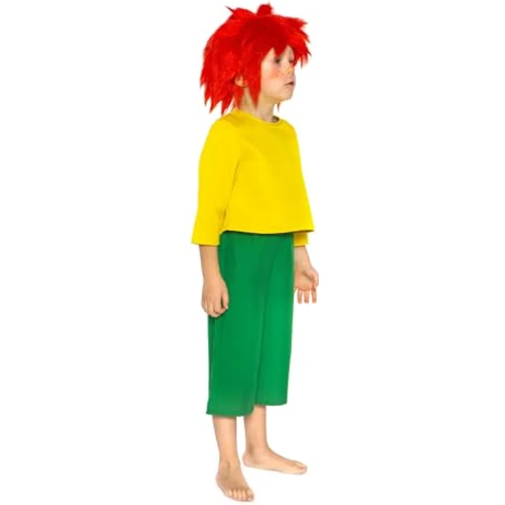 Maskworld Pumuckl Kostüm für Kinder, zweiteilig mit gelbem Shirt und grüner Hose, original lizenziert für Karneval (146-152) – Bild 2