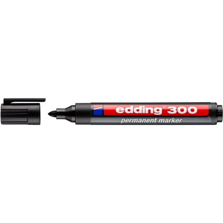 edding 300 Permanentmarker -10 Farben - 10 Stifte - Rundspitze 1,5-3 mm - wasserfest, schnell-trocknend - wischfest - für Karton, Kunststoff, Glas, Holz, Metall, Glas – Bild 2