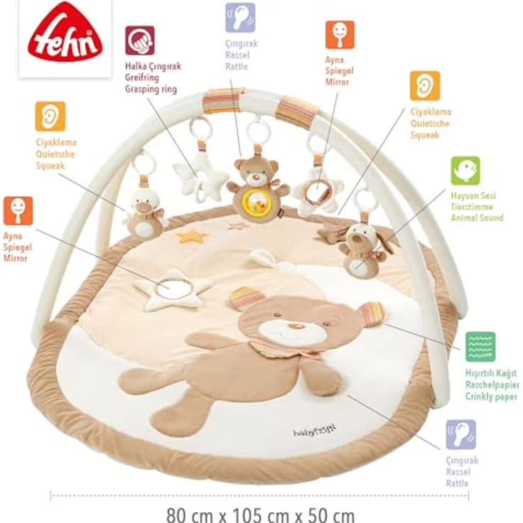 Fehn Spielbogen Rainbow, 3-D-Activity-Decke, mit Krabbeldecke, von Fehn – Bild 4