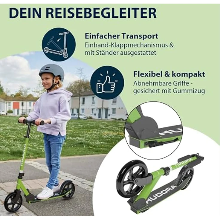 Hudora Cityroller Scooter Start 200, höhenverstellbarer und zusammenklappbarer Cityroller für Kinder und Erwachsene bis 100kg mit Ständer – Bild 5