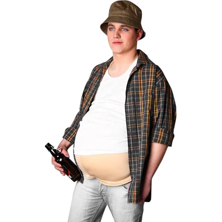 Festartikel Müller Bauch Dick, Kostüm-Oberteil aus gepolstertem Trikotstoff, hautfarben, One Size – Bild 1