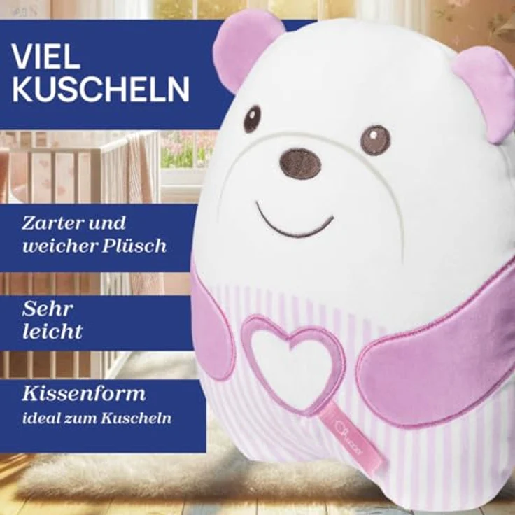 Chicco Kuscheltier Kuschelbär, mit Sound- und Lichteffekt, weich mit beruhigenden Melodien und Nachtlicht – Bild 6