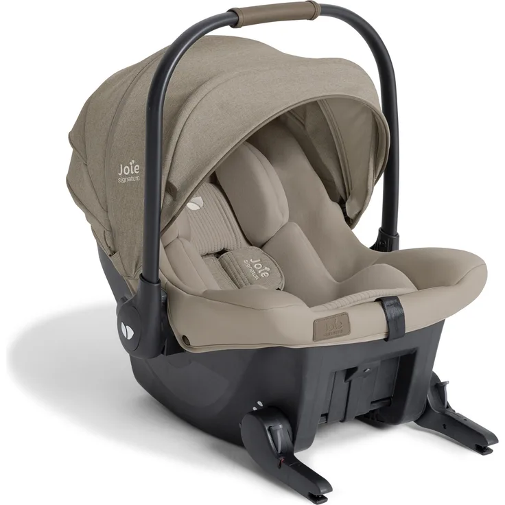 Joie i-Level Pro Babyschale Sandstone, ab Geburt, mit TriProtect, Memoryschaum & XXL-UV50+ Verdeck, 0–13 kg