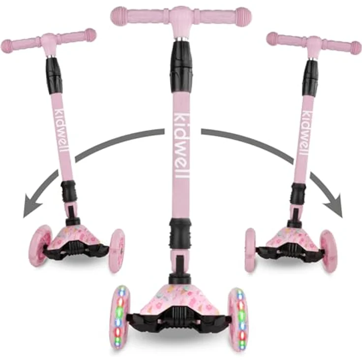 COIL VENTO Dreiradscooter Kinderroller, Tretroller mit ABEC-7-Lagern, 3-stufiger Lenkradverstellung und LED-Rädern – Bild 4