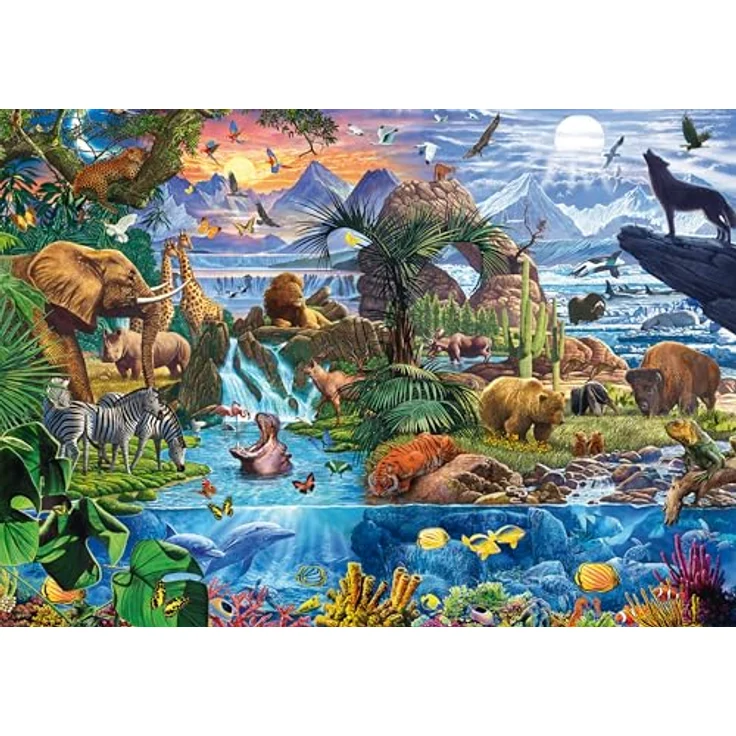 Schmidt Spiele 58866 Panorama der Tierwelt, 1500 Teile Puzzle mit Premium-Qualität – Bild 3