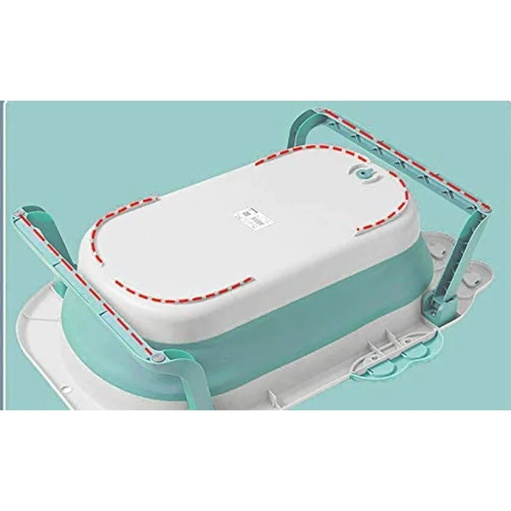 Babify Shower Faltbare Baby-Badewanne mit Badekissen, ultra kompakt, rutschfest, Minzgrün – Bild 5