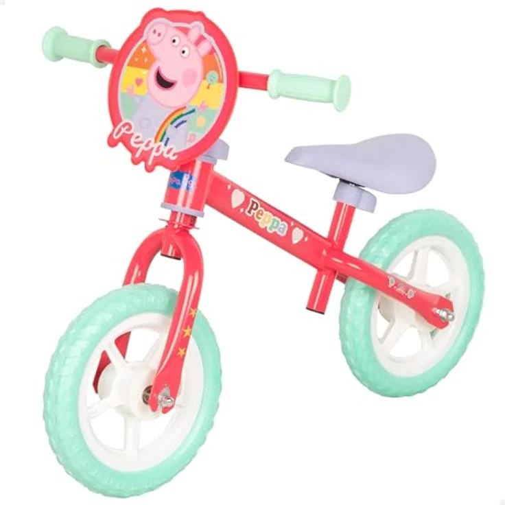 Peppa Pig Balance-Fahrrad ohne Pedale, 70 x 41 x 50 cm, höhenverstellbar, max. 20 kg, 2 pannensichere Gummiräder, offizielle Lizenz, ab 2 Jahren (77756) – Bild 1