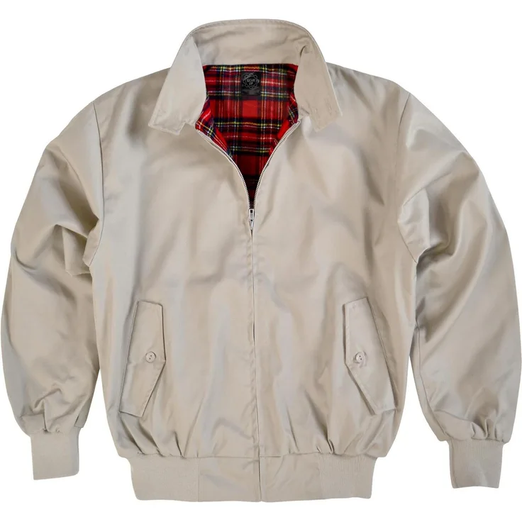 normani Blouson Herren Harrington Jacke Retro Blouson English Style mit kariertem Innenfutter Karofutter