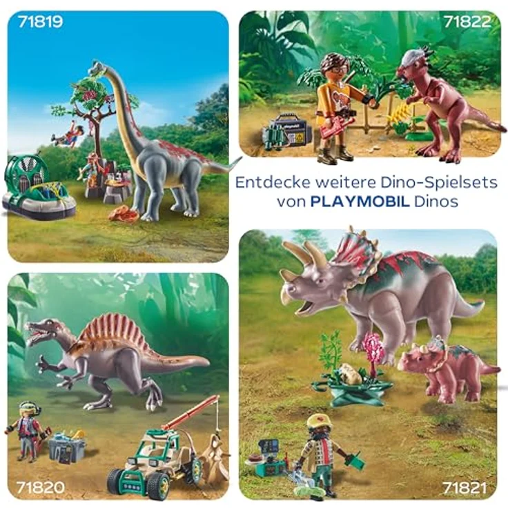 Playmobil Dinos - Dino-Versteck, Spielset mit Forscherfigur, Dino-Babys, Quad und abnehmbarer Transportbox für prähistorische Abenteuer – Bild 6