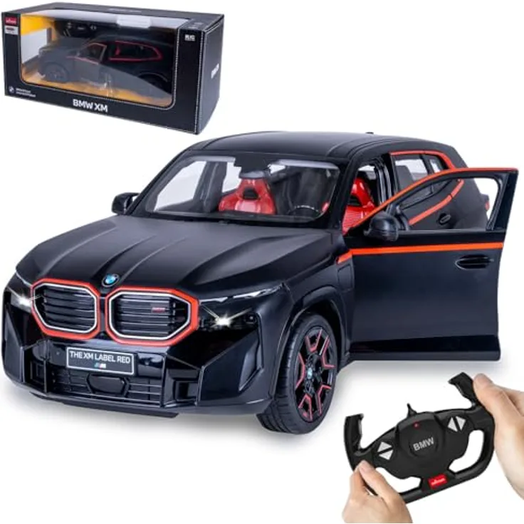 Schwarz Kitchen BMW XM 1:14, ferngesteuertes Modellauto mit manuellem Türmechanismus und 2,4 GHz Funkfernsteuerung, schwarz