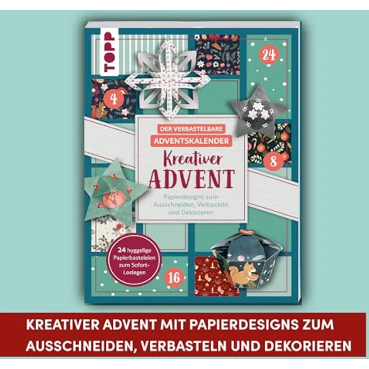 Frech Verlag Adventskalender TOPP - Verbastelbarer Adventskalender mit 24 Papierobjekten und Plotterdateien – Bild 2