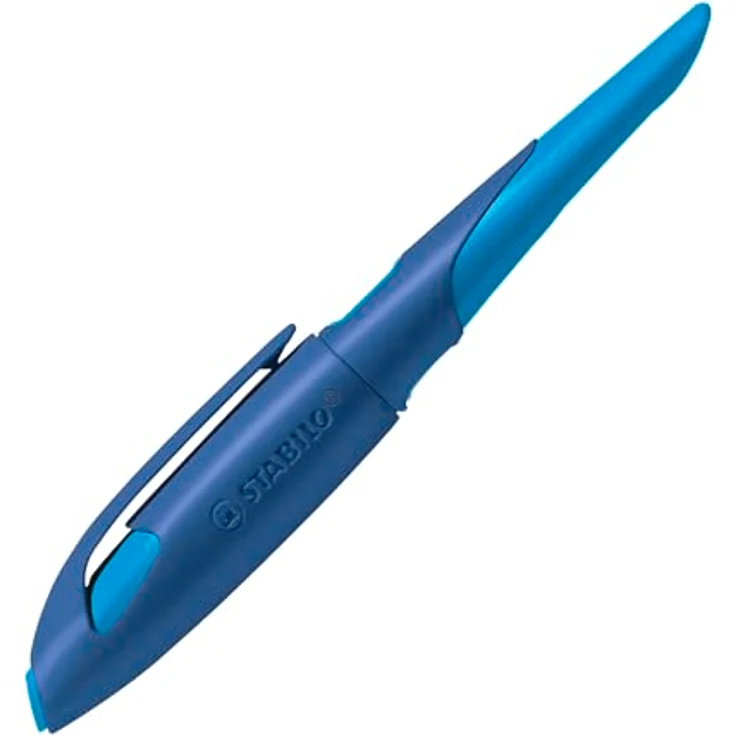 STABILO EASYbirdy Füllfederhalter, Patronenfüller für Rechtshänder, ergonomisches Design, Mittelbreite Feder, blau – Bild 2