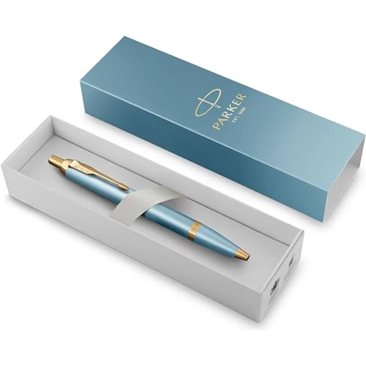 Parker Pen IM Writing Rituals, Ballpoint Pen in Turquoise Green Finish mit Gradient und Gold Trims, Medium P (Blau) – Bild 2