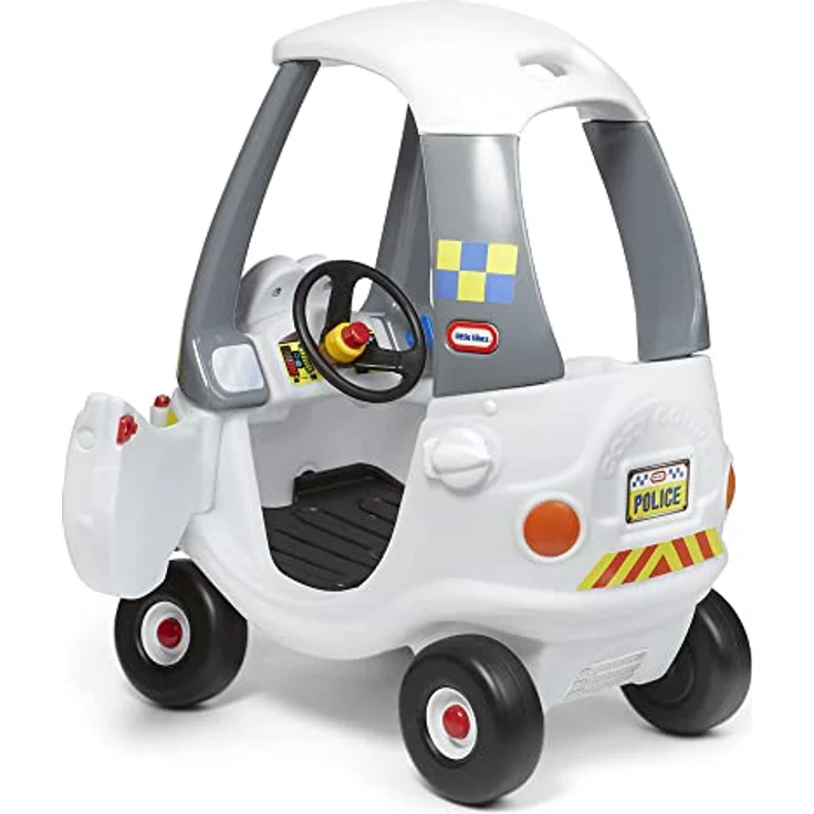 Little Tikes Polizei Cozy Coupé, Rutschfahrzeug mit Tür, entfernbarer Bodenplatte und Hupe, ab 18 Monaten bis 5 Jahren – Bild 3