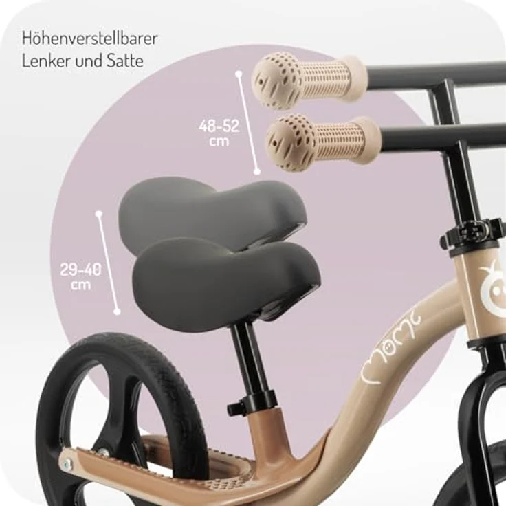 MoMi Laufrad Isoka 10 Zoll, mit höhenverstellbarem Sattel, LED-Leuchträdern & Dynamo, bis 35 kg – Bild 7