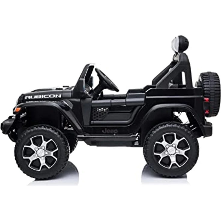 RIRICAR Elektroauto für Kinder 12V Wrangler, Schwarz, 2 Sitzer mit 2,4-GHz-Fernbedienung, Allradantrieb, doppelte Ledersitze – Bild 3