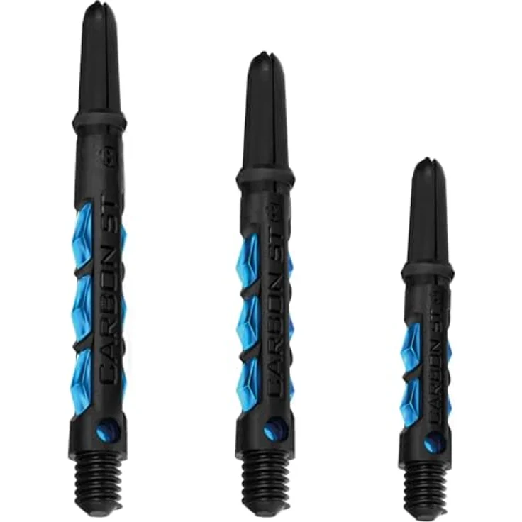 Harrows Carbon ST Dartschäfte mit Pyramidenringen, Tweenie, Aqua Blue, 3er Set – Bild 1