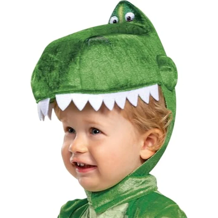 Jakks Pacific DISGUISE Rex Deluxe Infant, grünes Dinosaurier-Kostüm mit abnehmbarem Schwanz und Kopfteil, offiziell lizenziert – Bild 5