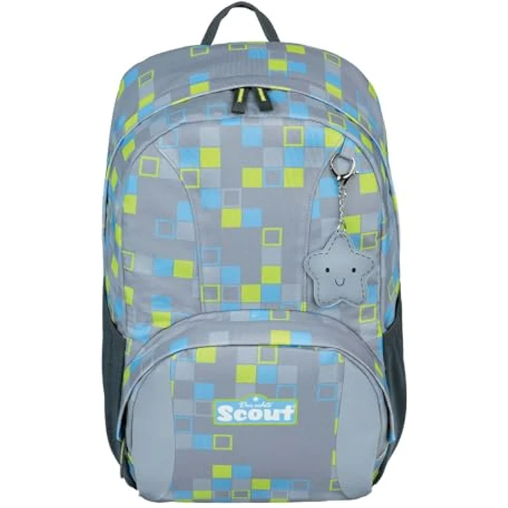 Scout HDL Schulrucksack Adventure, PET mit Fächern für A4-Unterlagen und Laptop bis 36 cm, Rückenpolsterung, blau – Bild 1
