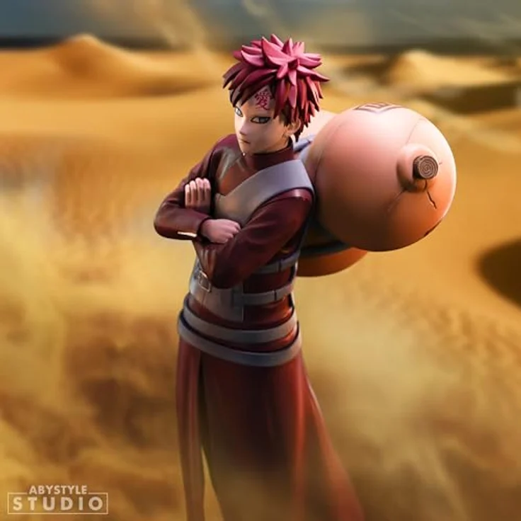 ABYstyle NARUTO SHIPPUDEN - Figurine "Gaara", PVC-Figur mit Sandkürbis und Stirntattoo, 18 cm, 1:10, offiziell lizenziert, limitierte Stückzahl, multicolor – Bild 5