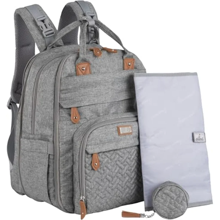 BabbleRoo Extra Große Wickelrucksack, Erweiterbare Babytasche mit bis zu 50% mehr Kapazität, inklusive Wickelunterlage, Kinderwagenbefestigung & Schnullertasche – Unisex – Bild 1