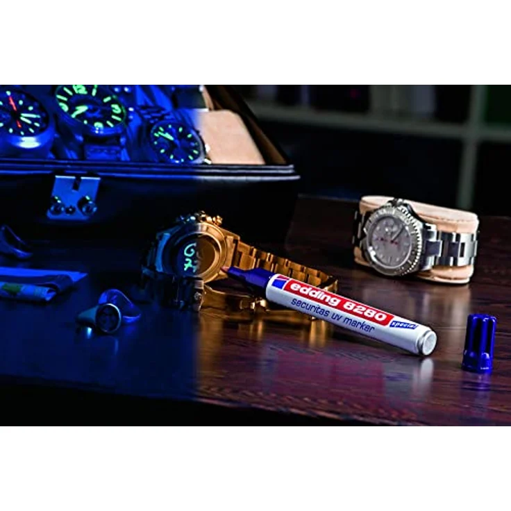 edding 8280 Securitas UV Marker, unsichtbarer Faserstift farblos, 1,5–3 mm, Schwarzlicht – Bild 5