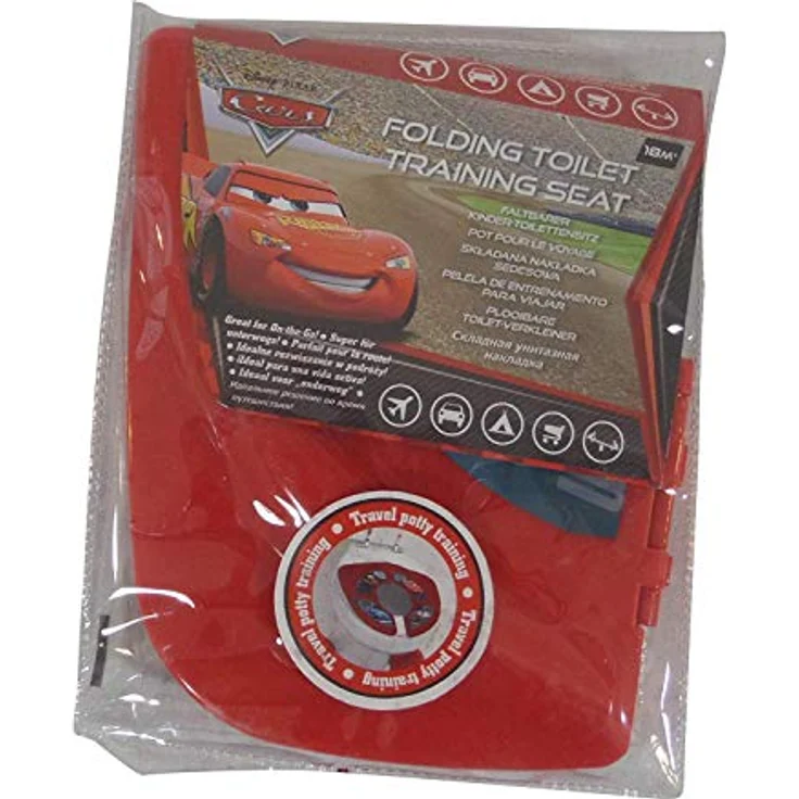 KiNDERWELT Faltbarer Premium Kinder-Toilettensitz für unterwegs, Disney Cars rot, stabiler faltbarer WC-Sitz mit Anti-Rutsch-Funktion, tragbarer Reise-WC-Sitz mit Tasche – Bild 3