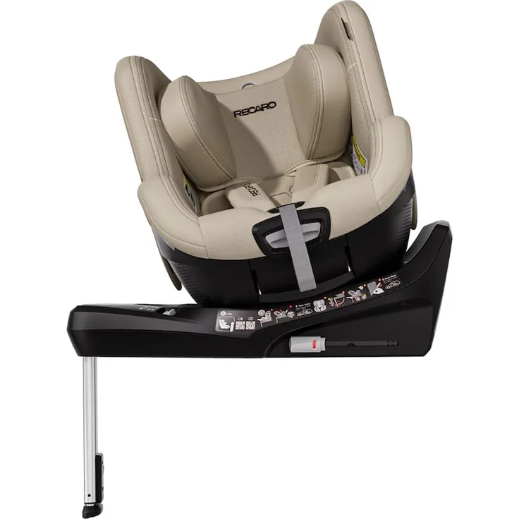 Recaro Toron 1 Kid Reboard Kindersitz mit 360° Drehfunktion, i-Size, ergonomischer Liegeposition, Elegant Beige (61-105 cm)