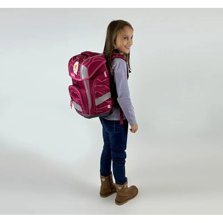 Schneiders Ergolite Cute Vibes Mädchen Schultasche, 9-teiliges Set, orthopädisch geprüft, mit LED-Leuchtstäben, ergonomisch, großes Hauptfach, gepolsterte Schultergurte – Bild 3