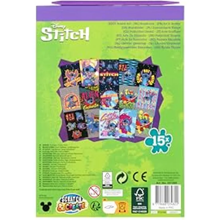 Canenco Kreativset Disney Stitch Kratzblock A5, Bastelset für kreative Projekte, nicht für Kinder unter 3 Jahren geeignet – Bild 4