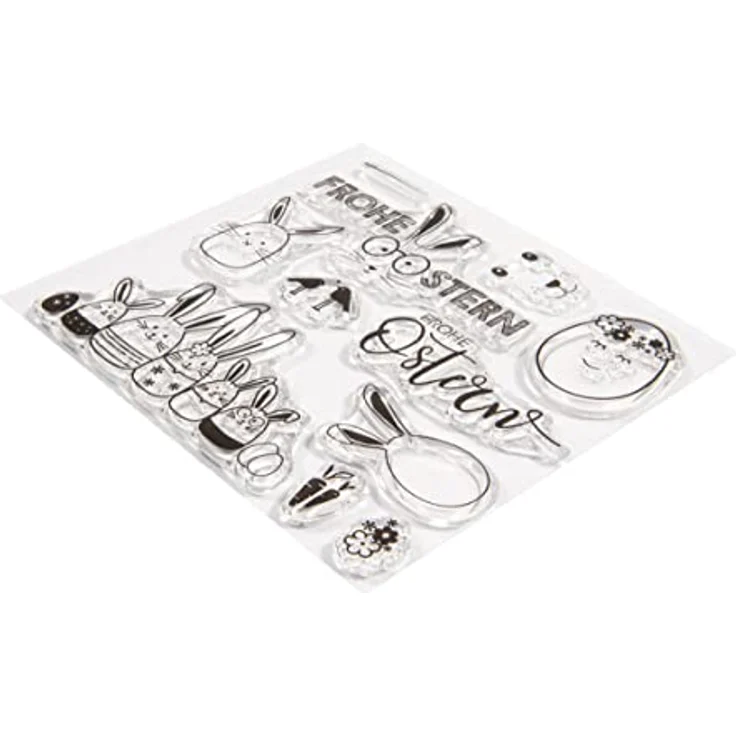 Rayher Stempel Clear Stamps Frohe Ostern, 11 Stück - Silikon Stempel für individuelle Kreativarbeiten zu Ostern – Bild 4