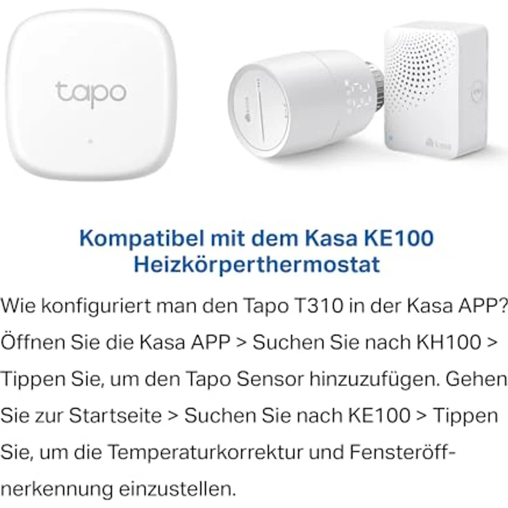 TP-Link Tapo T310 Smart Temperatur- und Luftfeuchtigkeitsmonitor, Hochpräziser Sensor, App-Benachrichtigungen, Kostenlose Datenspeicherung, Flexibel Platzierbar, Hub H100 erforderlich – Bild 3